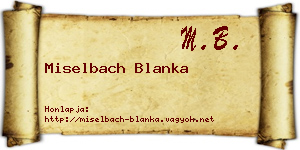 Miselbach Blanka névjegykártya